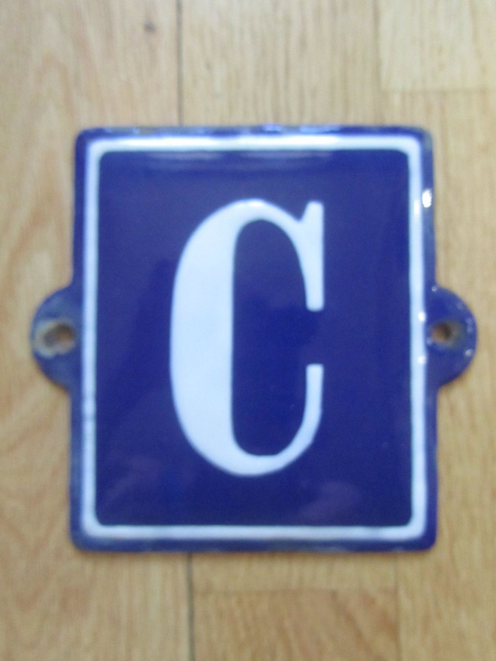 Insegne: Hausnummer Schild Buchstabe C Emaille BlauWeiss – Usato da Seengen venduto da mikelele