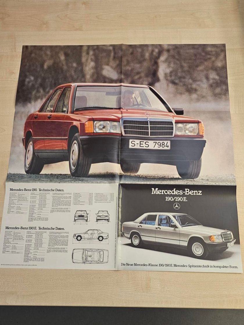 Documenti: Mercedes 190 E Prospekt 1982 – Usato da Reinach AG venduto da 911356 1