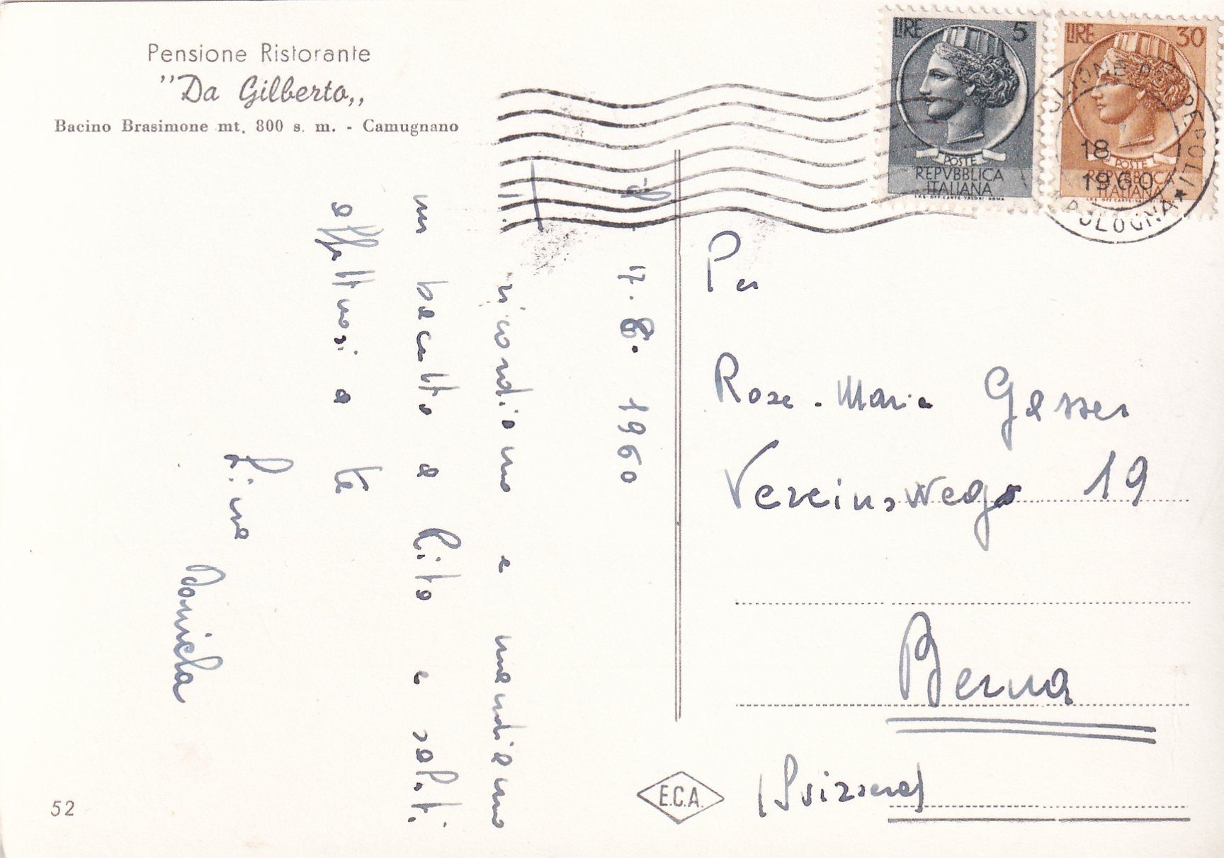 Cartoline postali: Bacino del Brasimone /mp – Usato da Hombrechtikon venduto da Rudolf07 1