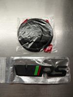 Skoda Emblem & VRS Logo Set, Schwarz Matt, Neu! 50 mm