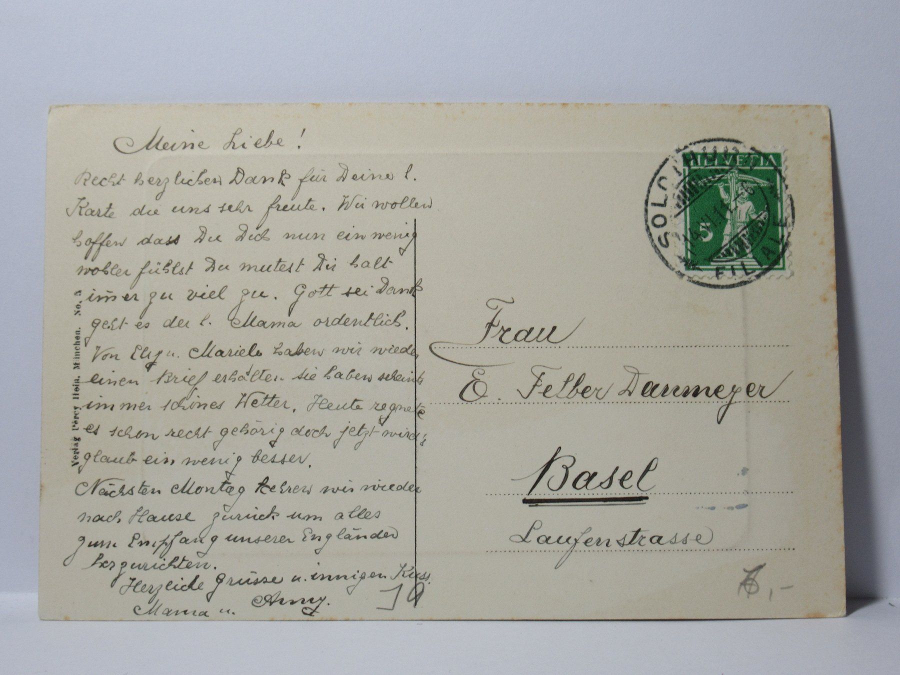 Cartoline postali: Solothurn und die Aare 1911 – Usato da Grenchen venduto da Bluemchen1900 1