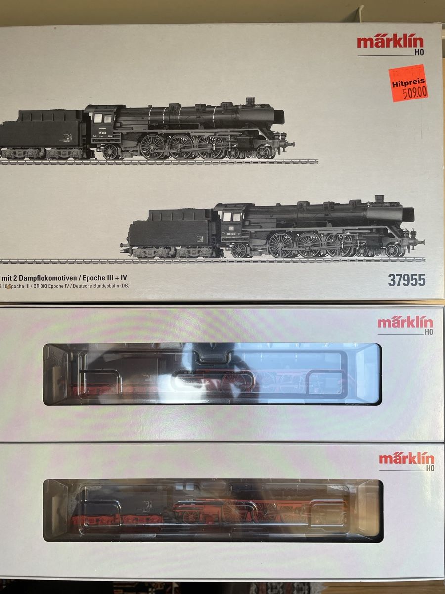 Märklin Modellini di ferrovie: Märklin 37955 Set mit 2 Dampflokomotiven DB digital – Usato da Rickenbach ZH venduto da u2540 9