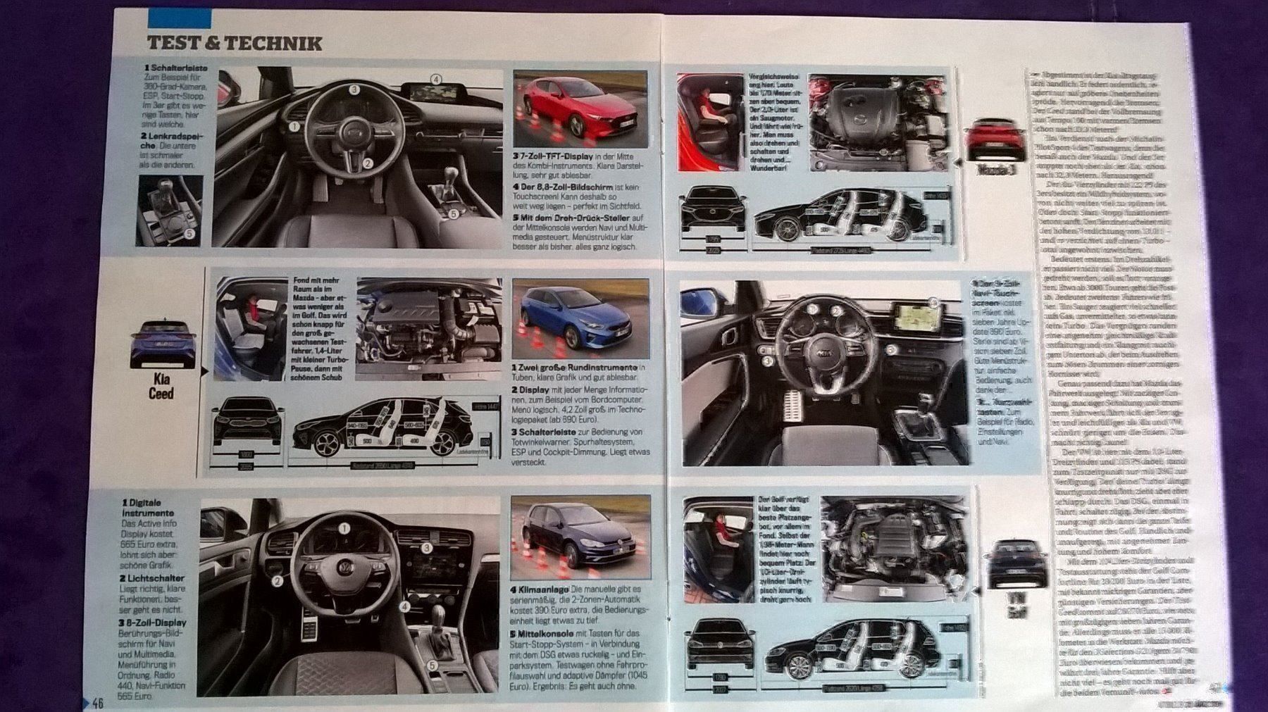 Autos: Vergleich Mazda 3, Kia Ceed und VW Golf – Gebraucht aus Bern von micky031 1