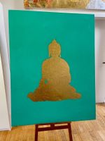 Original Buddha auf Leinwand mit echtem Blattgold