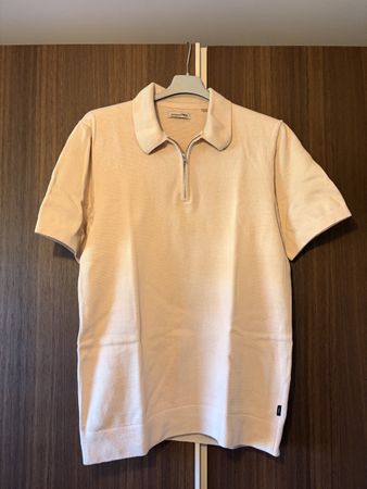 Polo JACK&JONES uomo beige zip colletto taglia M