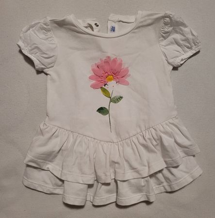 Mayoral Tunika, Grösse 80, weiss mit Blumenapplikation