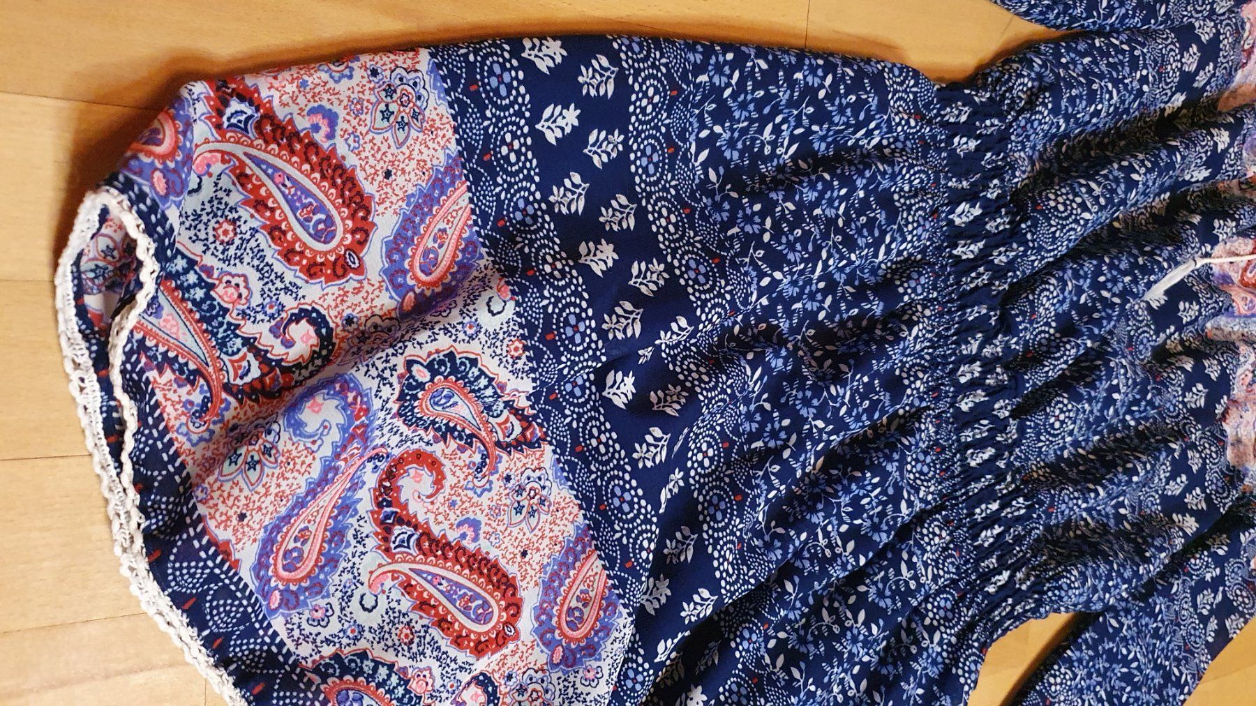 Vestiti: Sommerkleid Off Shoulder Boho Gr. L 40 Blau – Usato da Wald ZH venduto da CapLux 5