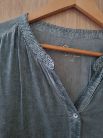 Charles Vögele Bluse Gr. 46, grün, Viskose