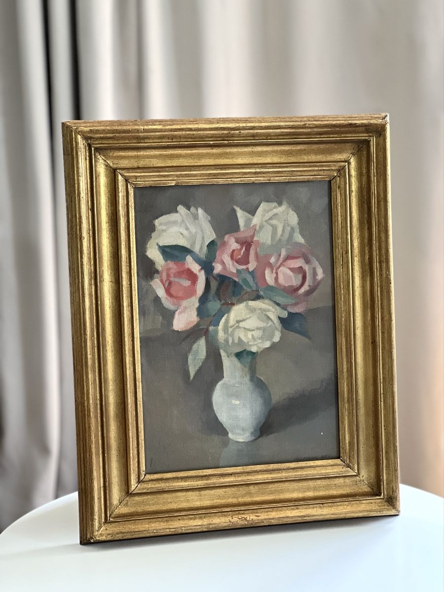 Dipinti: 1920 Original Blumenstillleben Ölgemälde Adolf Holzmann – Usato da Uerikon venduto da Saffagirl 1