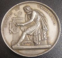 Silbermedaille Schola Genevensis aus dem 19. Jahrhundert 