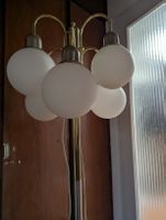 Retro Stehlampe mit 5 Leuchten, Gold und Weiss, Top!
