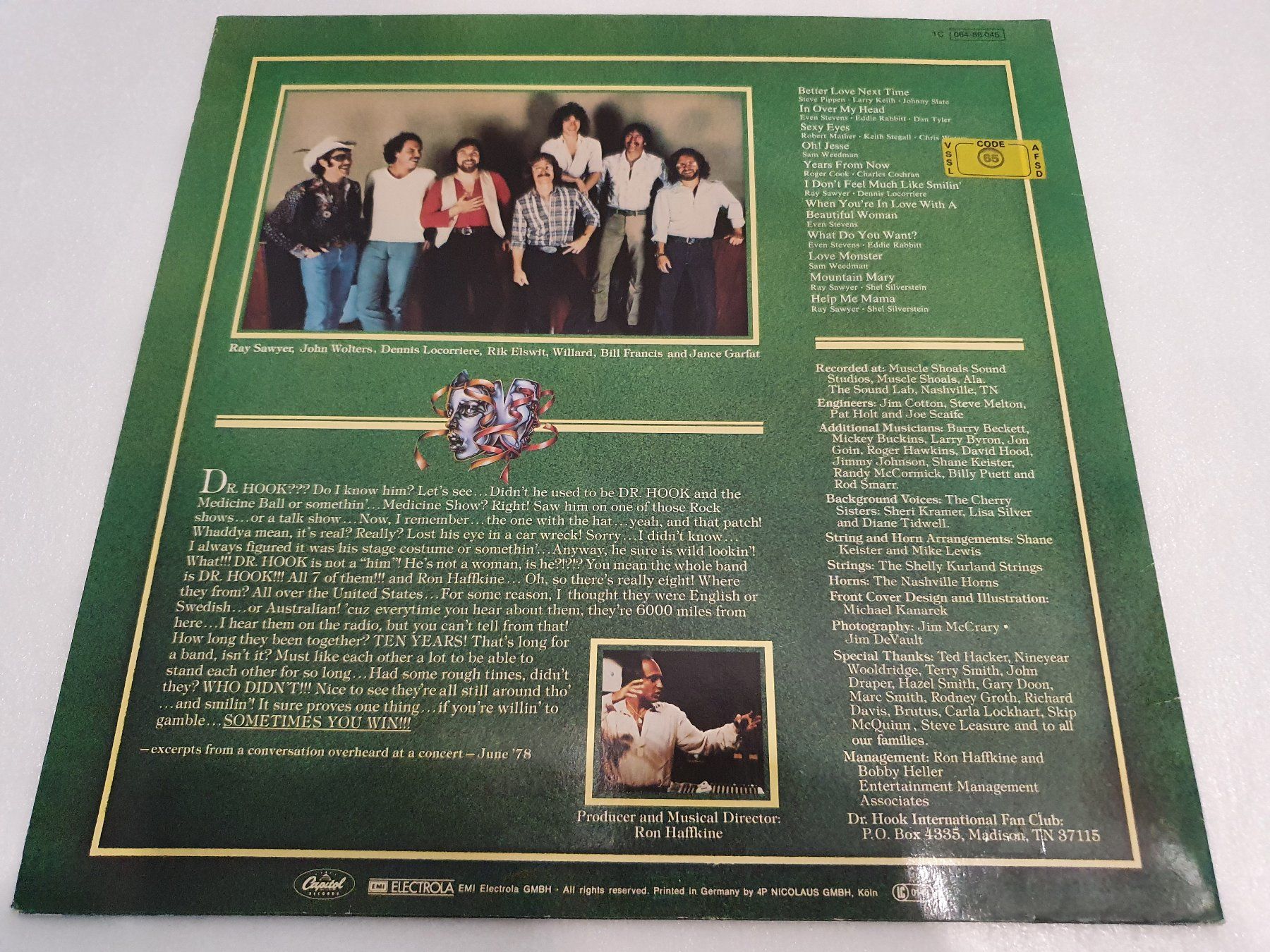 Dischi in vinile: Dr. Hook – Sometimes You Win – Usato da Uster venduto da Vinyl-Leidenschaft 1
