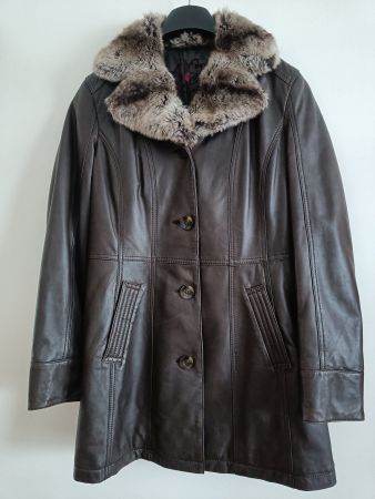 Echt Leder Mantel dunkelbraun