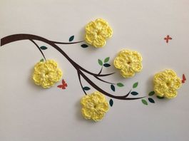 5 Stück Blumen gehäkelt 732