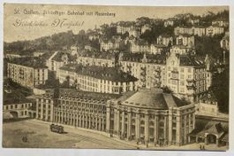 Alte Ansichtskarte St. Gallen, Bahnhof mit Rosenberg, 1911