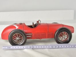 🔴GROSSER FERRARI ROT ANTIKER RENNWAGEN AUS BLECH 50er JAHRE