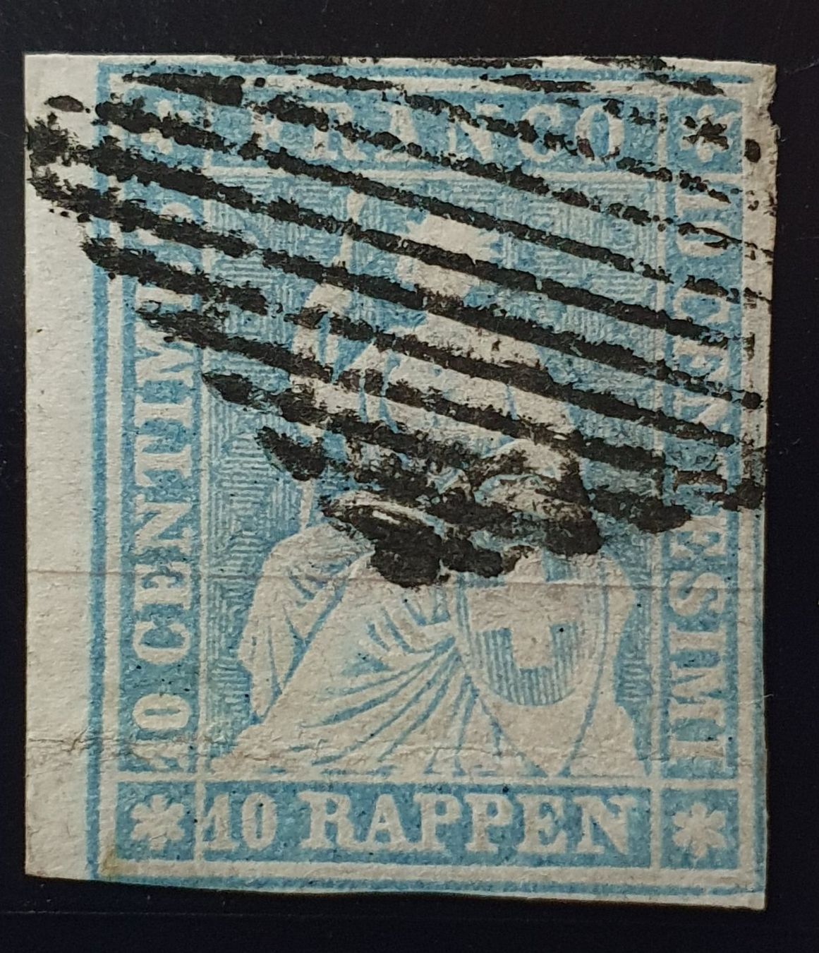 Alle Briefmarken: vollrandige Strubel 23B2m - mit Prüfungs-Befund – Gebraucht aus Kreuzlingen von Rschweiz1 1