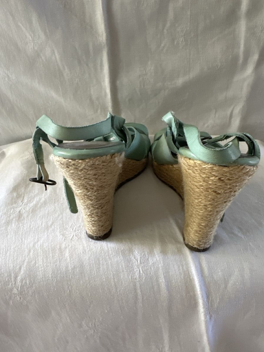 Scarpe da donna: Ledersandalen espadrillas Türkis nr. 38 – Usato da Stabio venduto da MAARINAA 2