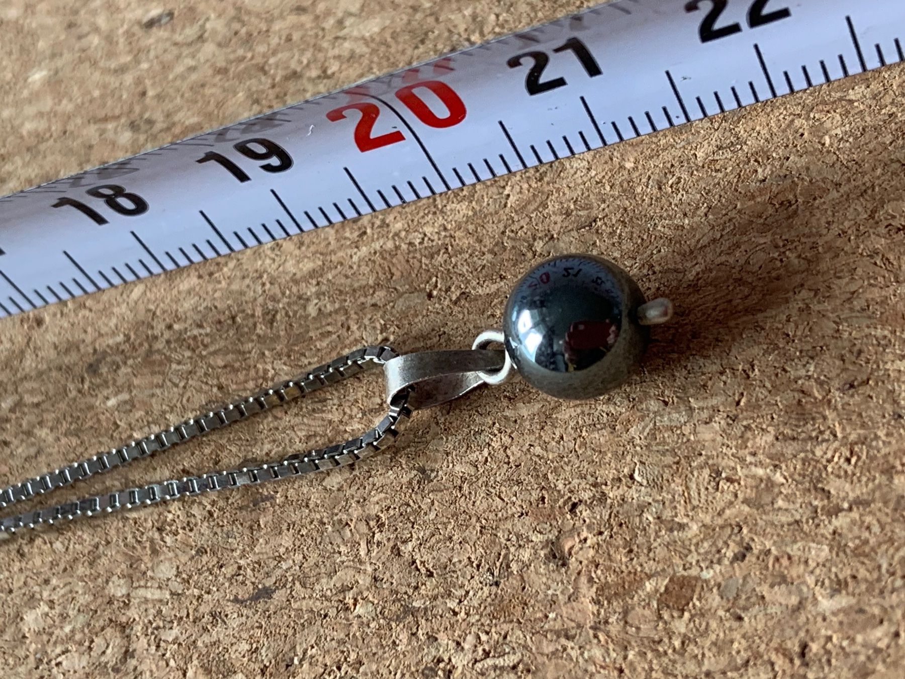 Pendentifs: Venezianerkette + Hämatit Kugel (38cm) – D'occasion à Dittingen par Bijoubelle 2