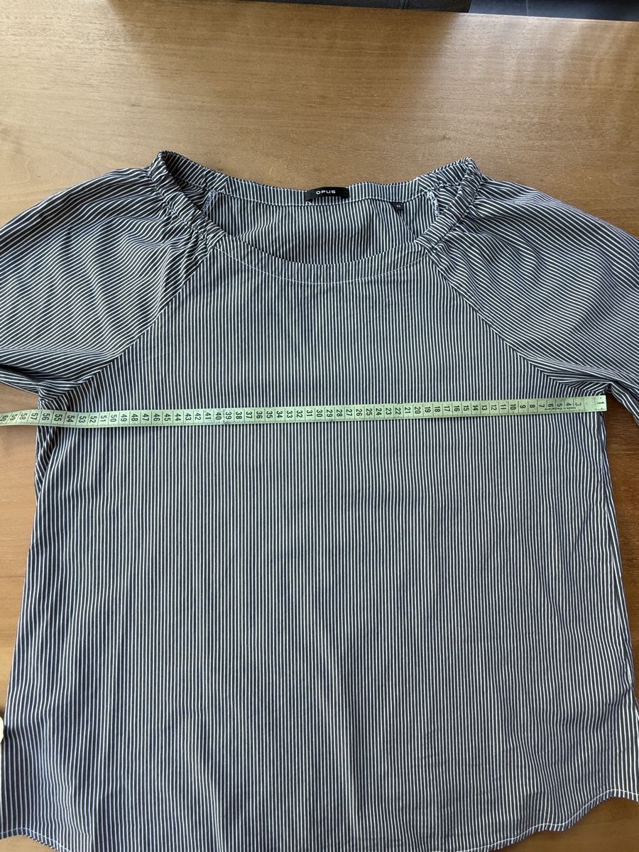 Opus Camicette: Opus Bluse gestreift dunkelgrau weiss  – Usato da Oberglatt ZH venduto da kaishu 5