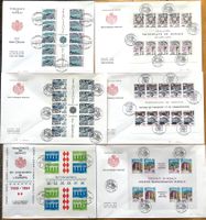 1984 - 1991 Monaco / 6  Grossbriefe FDC Europa mit Bogen