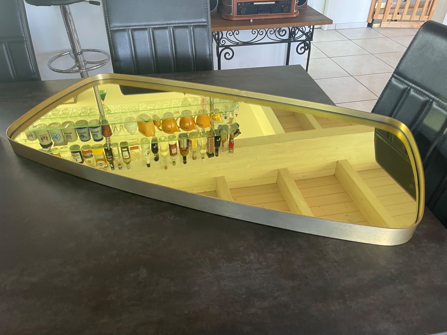 Spiegel: Grand Miroir Mural Teinté Gold – Gebraucht aus Vallamand von Bricbracbroc82 8