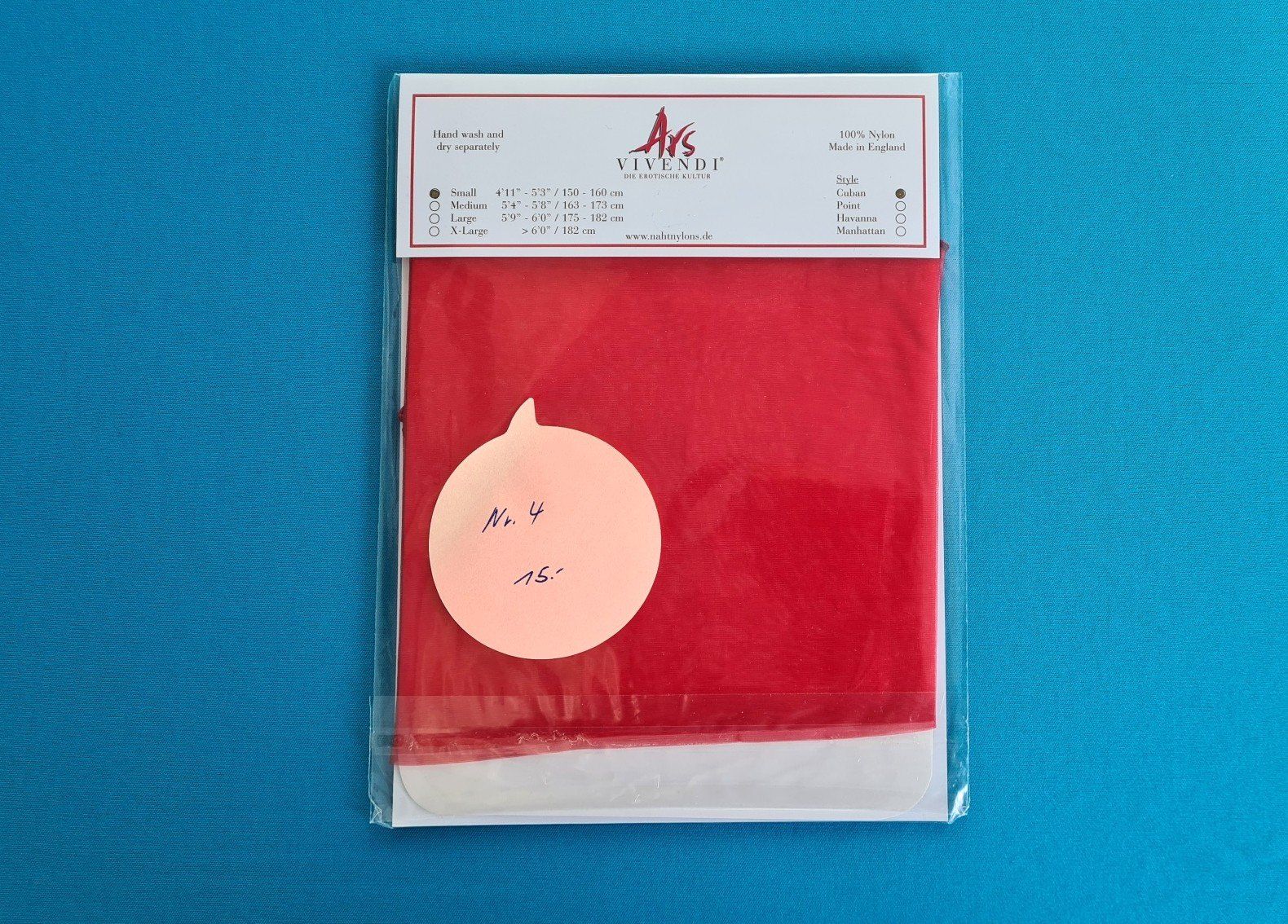 Calze & Collant: Nylonstrümpfe 15 DEN rot Gr. Small – Nuovo e nell'imballaggio originale da Saland venduto da V-Tour 1