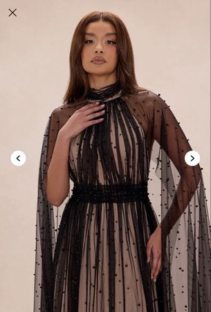 Wedding Guest Maxi Dress: Pearl Cape Gown