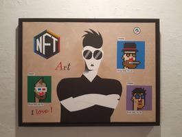 Destockage ⭐Peinture pop art edition 80x60 - Bitcoin/crypto