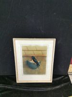 L'OISEAU SUR SON NID PEINTURE SIGNÉE