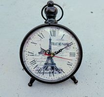 Tischuhr Eiffelturm mit Ständer und Ring zur Aufhängung 
