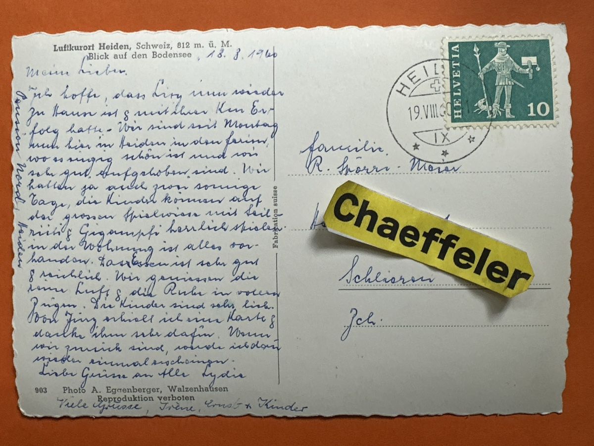 Cartoline postali: 1960 Luftkurort Heiden, Schweiz, mit Stempel  – Usato da Zürich venduto da Chaeffeler 1