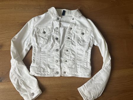 Benetton Jeans Jacke, weiss, Gr. XS, neuwertig!