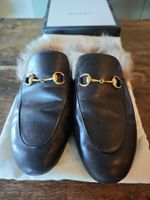 Gucci, Black Princetown Genuine Shearling Loafer, Grösse 39