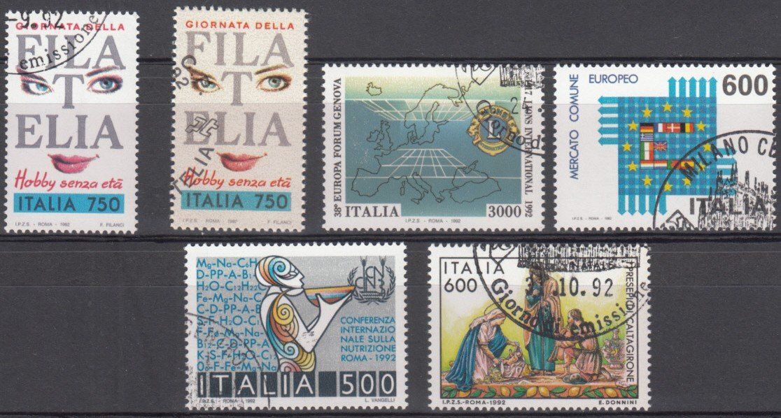 Tous les timbres: Italien 1992 mit ET – D'occasion à Bürglen TG par StampGraf 5