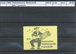 1984 Volksbräuche, Markenheftchen "gelb", ** postfrisch