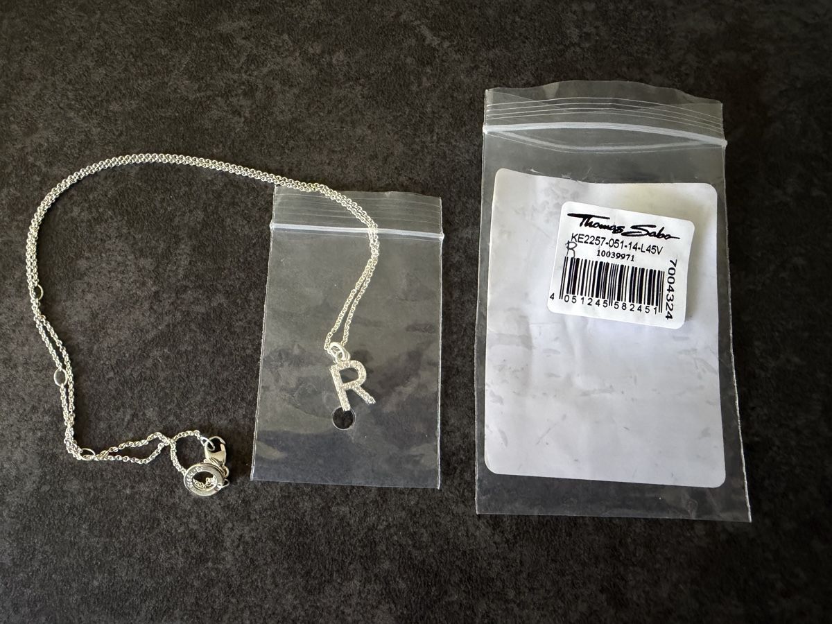 Catenine: Thomas Sabo Kette 925 Silber mit Buchstaben R – Usato da Therwil venduto da as_good_as_new