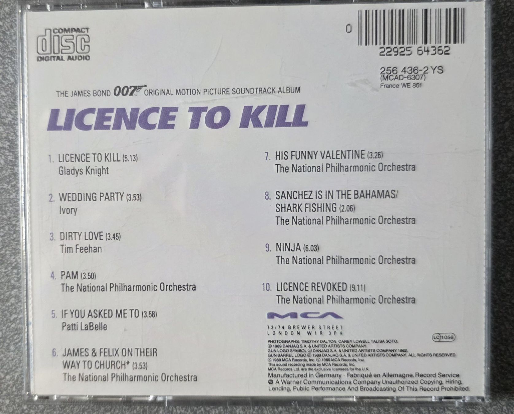 CDs: Licence to kill -  Original Motion Picture Soundtrack CD – Neu und originalverpackt aus Oetwil am See von fineli2 1