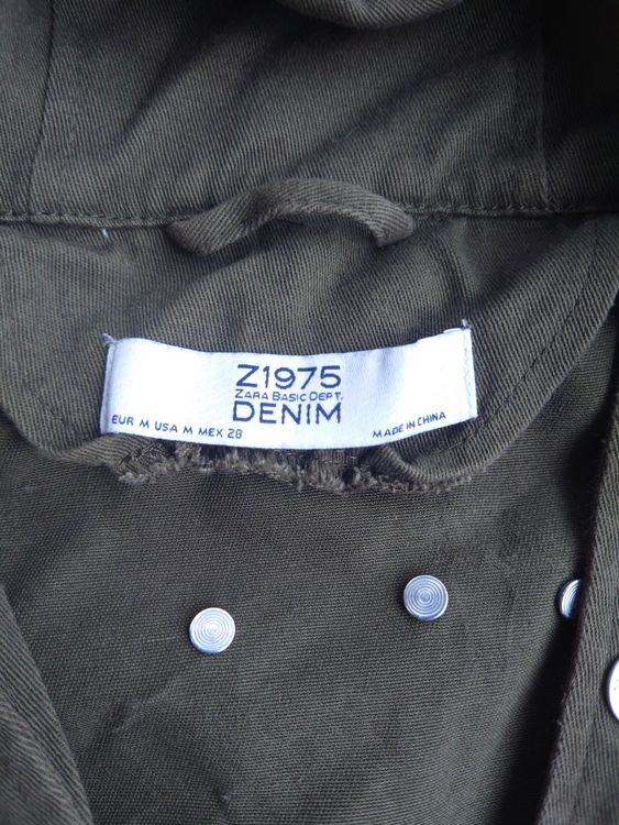 Zara Giacche: Zara Stoff Jacke M-XL, olivgrün abgerundete farbige  Nieten – Usato da Wattwil venduto da LaLa90 2