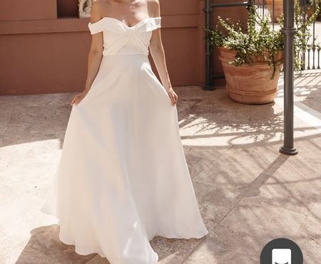 Elegantes Brautkleid, Off-Shoulder, Gr. S, neuwertig