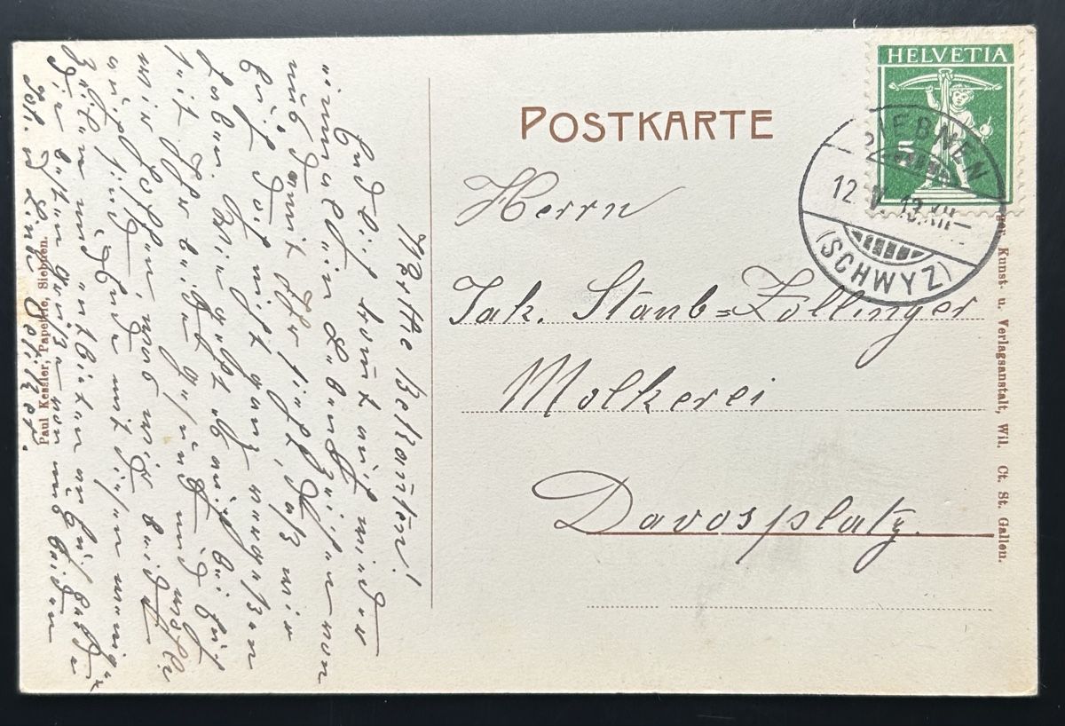 Cartoline postali: Siebnen Bahnhofstrasse  – Usato da Horw venduto da Tellbub 1
