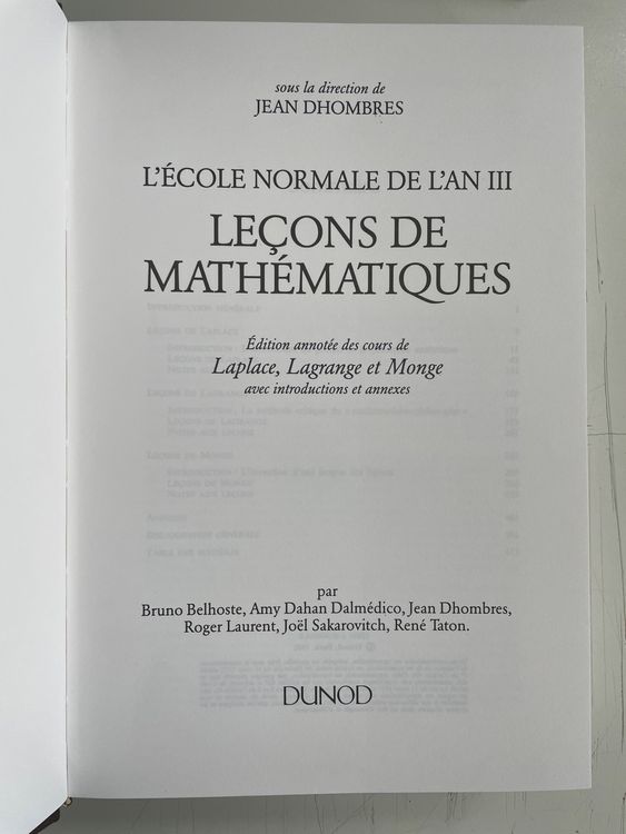 L Cole Normale De L An Iii Vol Le Ons De Math Matiques Kaufen