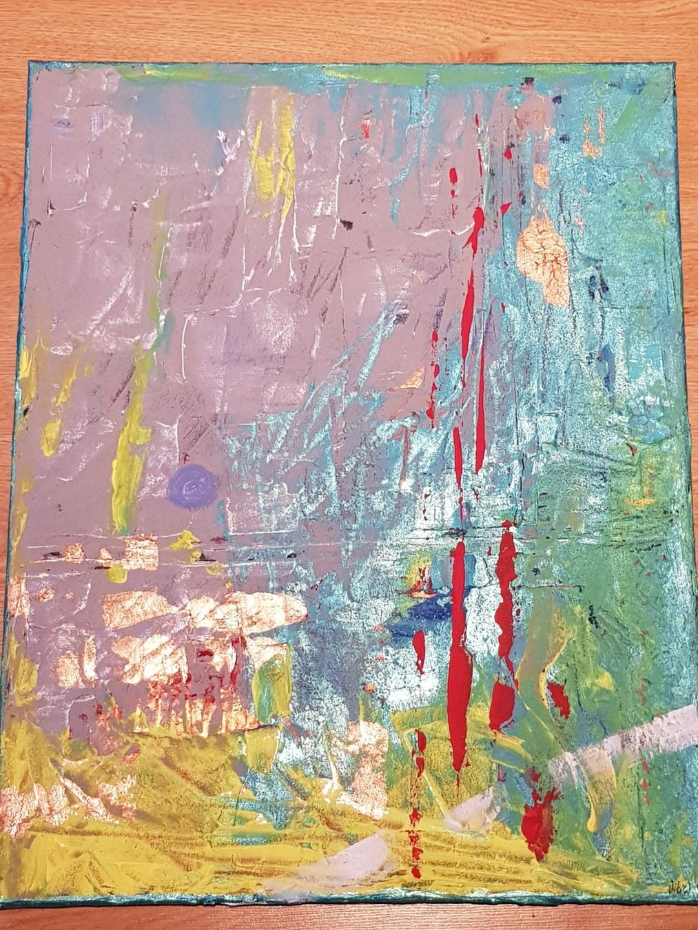 Dipinti: Painting: "Unsure", 40 x 50 cm canvas frame – Nuovo e nell'imballaggio originale da Turbenthal venduto da viw_48fr