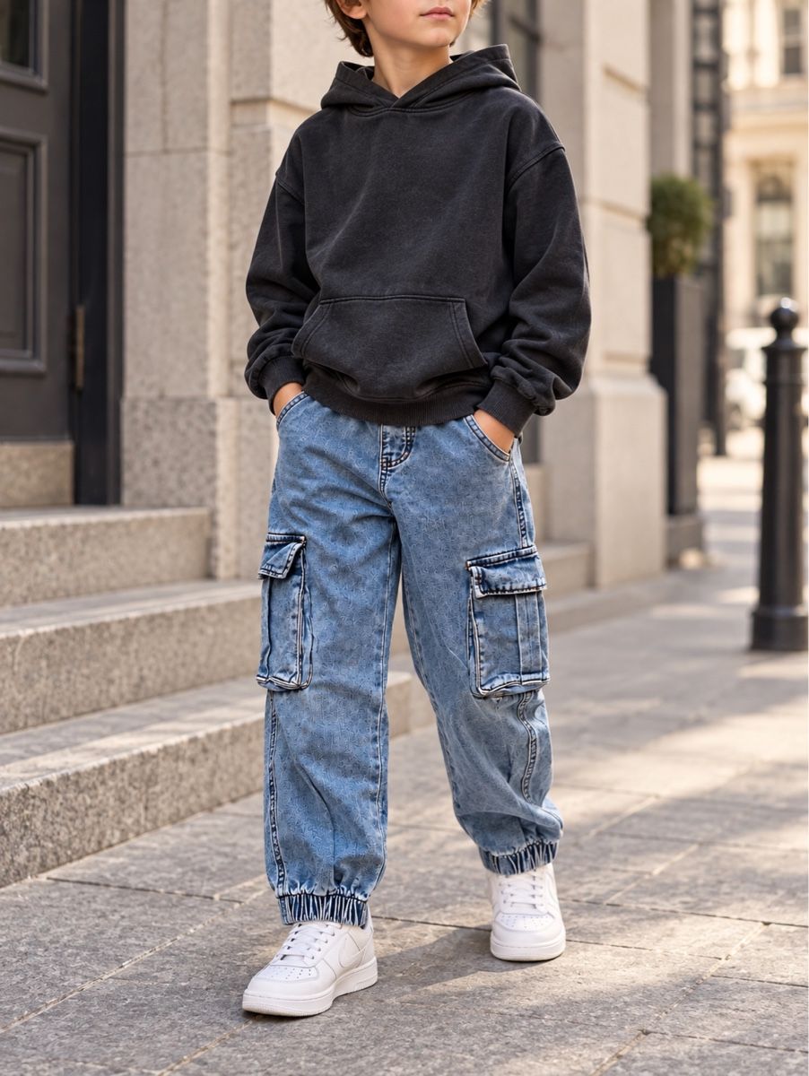 Pantaloni: PANTALON CARGO EN JEAN BLEU – Nuovo (secondo la descrizione) da Lausanne venduto da mar_6snp