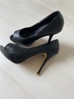 Peep toe-Plateau-High heel schwarz Gr. 39