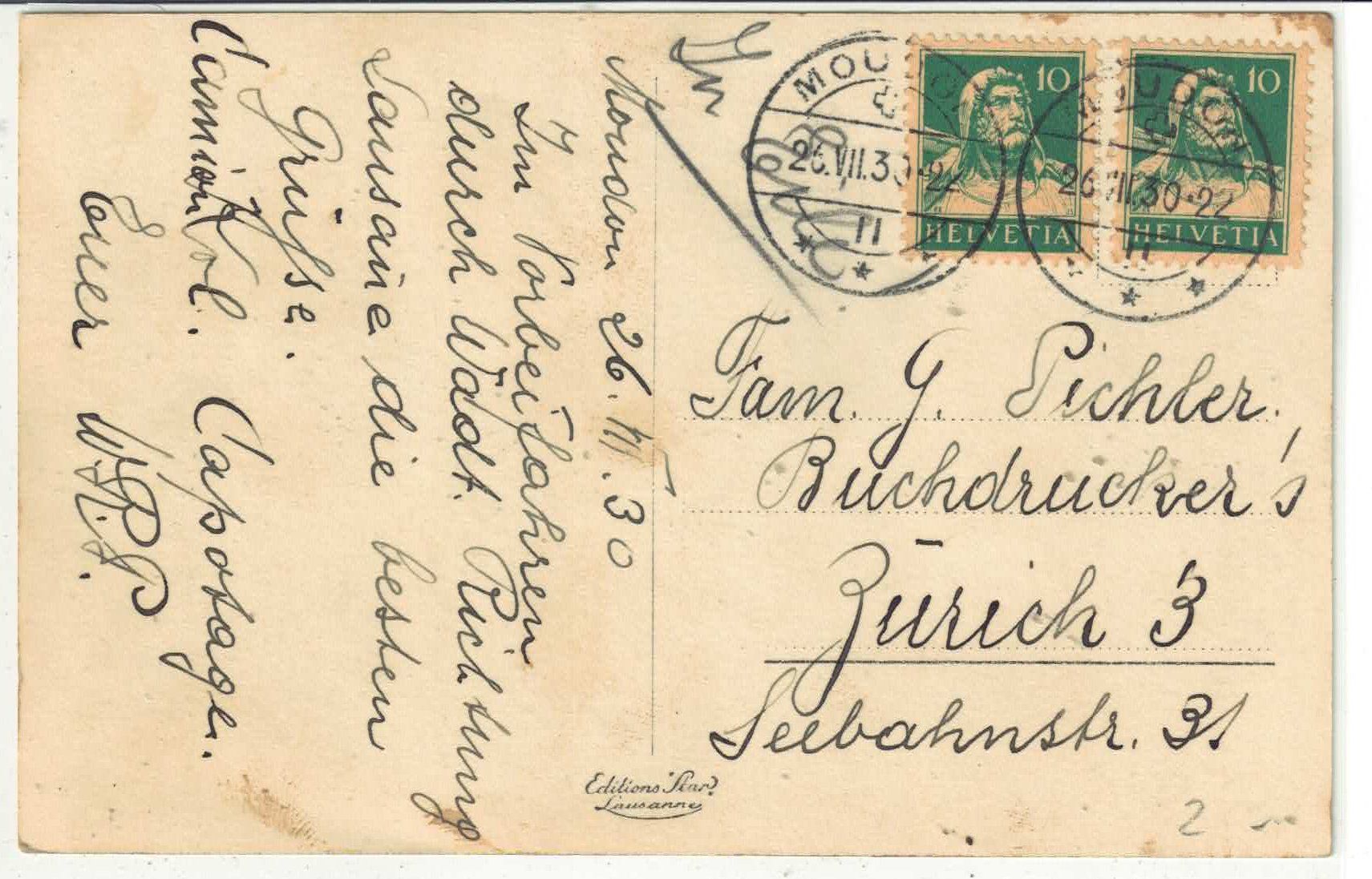 Cartoline postali: Moudon - Rue du Temple – Usato da Ettingen venduto da Kartenplanet 1