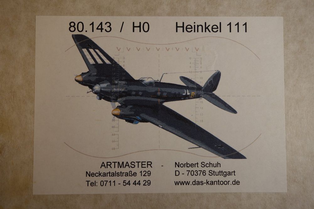 Artmaster 80143 Heinkel He 111 Resin Kit 1:87 (Neu (gemäss Beschreibung ...