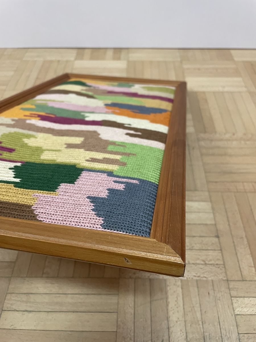 Dipinti: Abstrakte Kunst Textil Komposition gerahmt Camouflage Stoff – Usato da Zürich venduto da Vintagewiesel 6