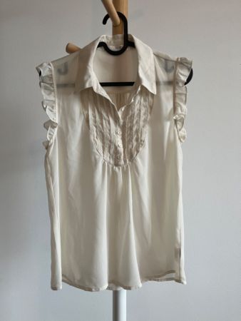 Beige ärmellose Bluse 36