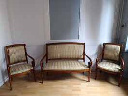 Canapé +2 fauteuils style restauration, après Louis-Philippe